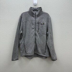 LL Bean Grey Full Zip Knit Warm Sweater Fleece Jacket 504938 Mens size XL